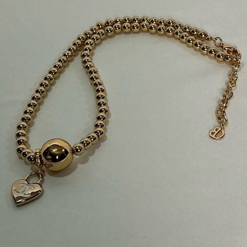 Chanel Gold Heart Pendant Necklace